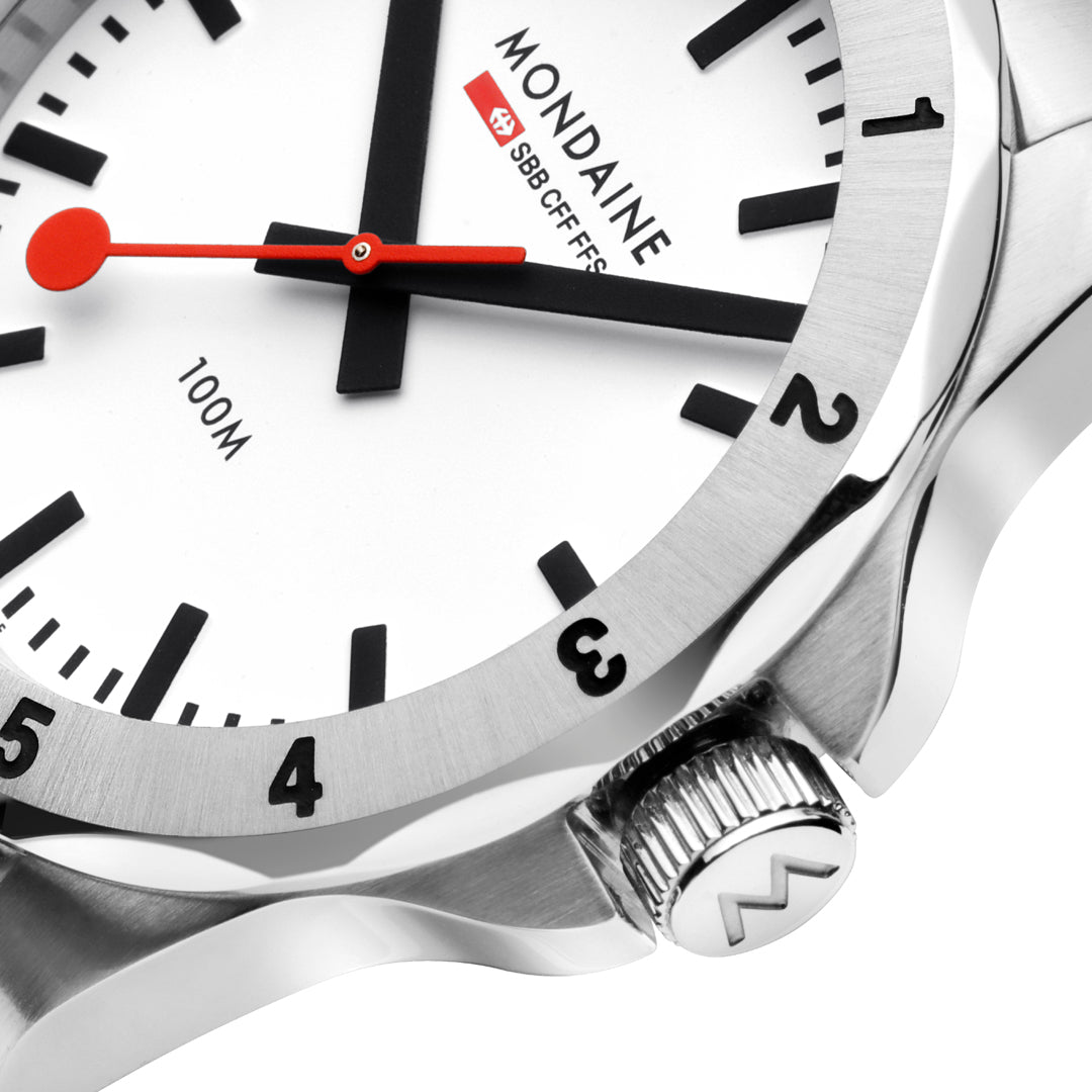 Mondaine Numeri Stainless Steel 42mm Watch - MSN.4211B.SK