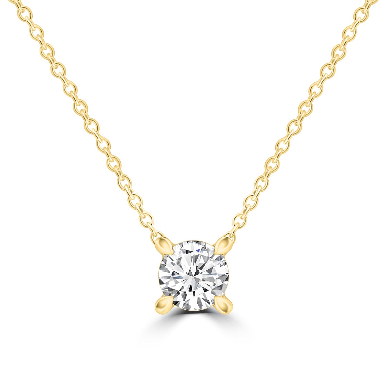 Diamond Round Necklace with 0.25ct Diamonds in 9ct Yellow Gold