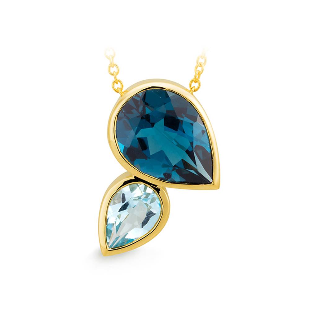 Tiered Pear Cut Topaz Pendant