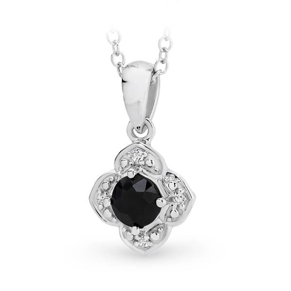Mazzone diamond and sapphire flower pendant