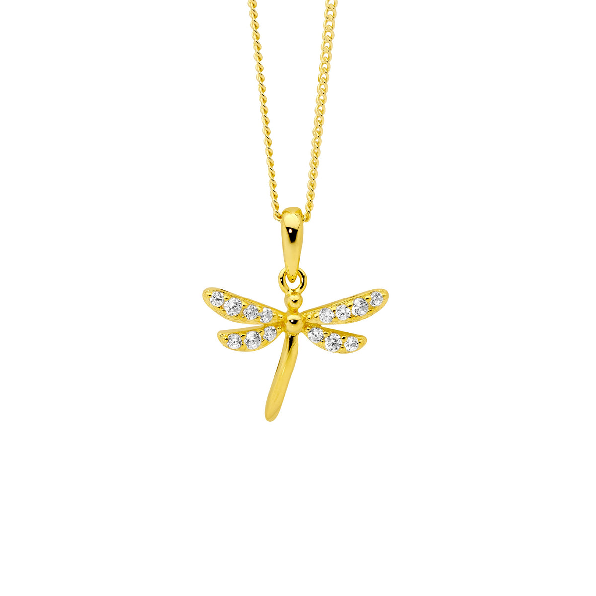 Gold Plated Sterling Silver Cubic Zirconia Pendant