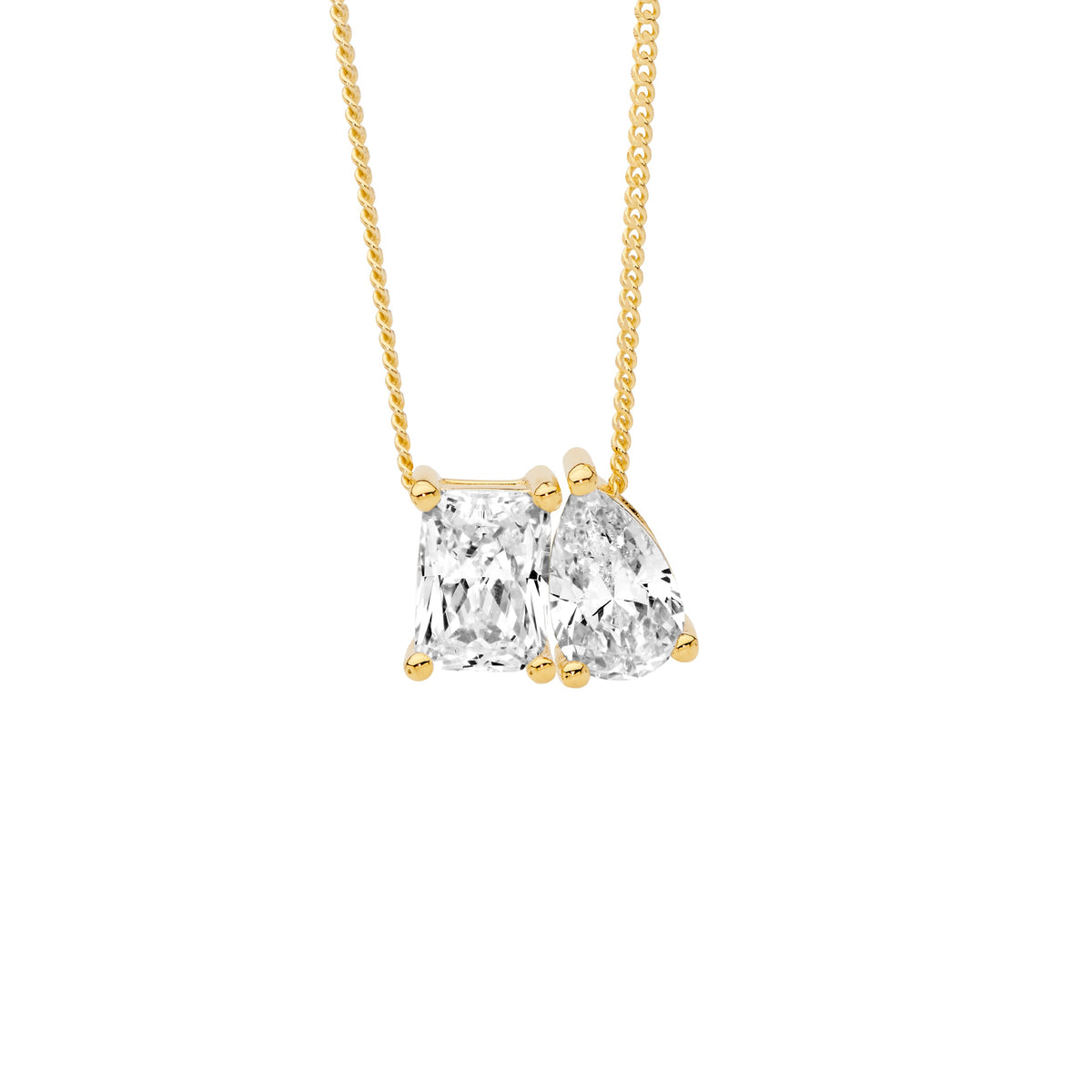 Gold Plated Sterling Silver Cubic Zirconia Pendant