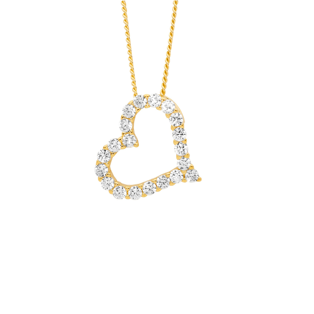 Gold Plated Sterling Silver Cubic Zirconia Pendant