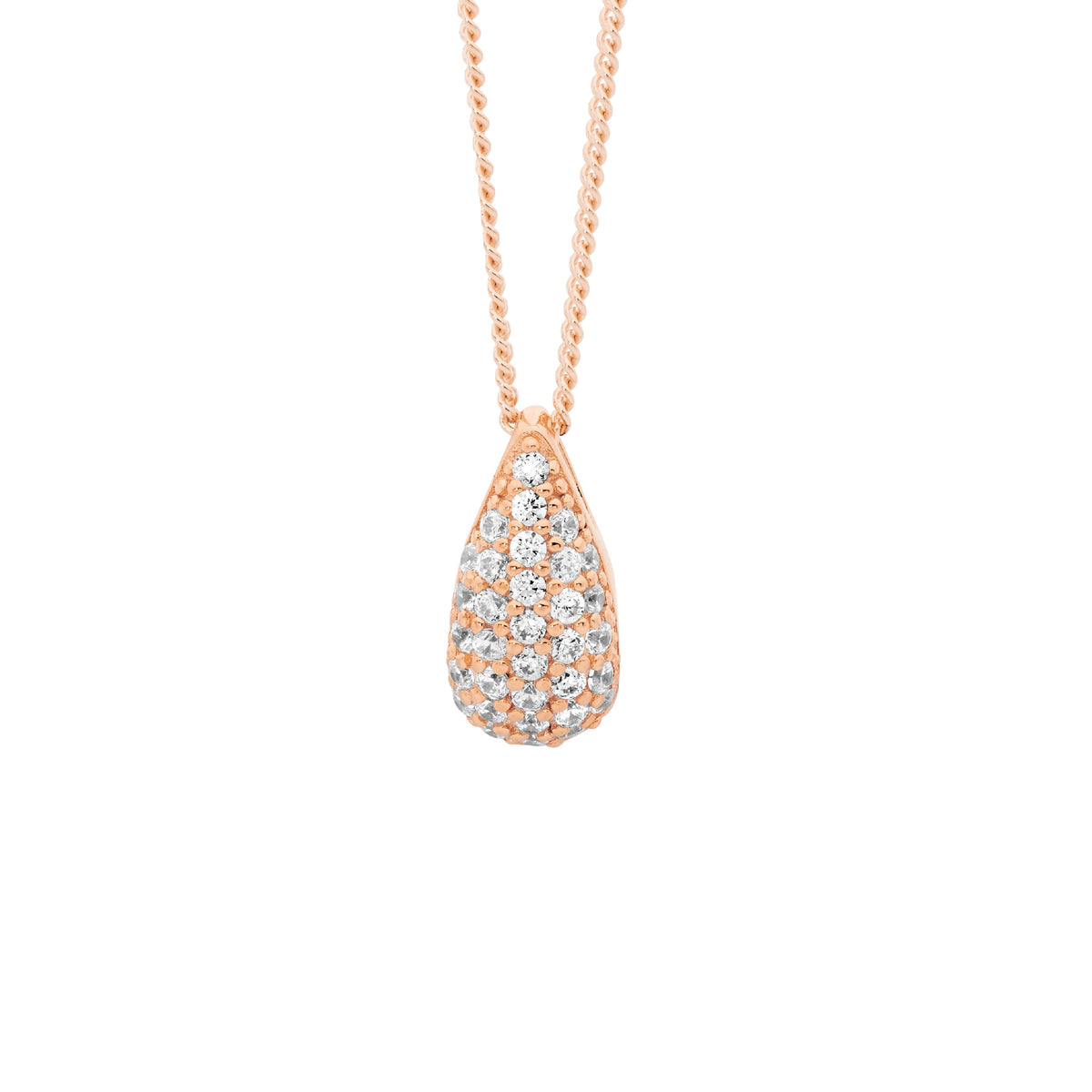 Rose Gold Plated Sterling Silver Cubic Zirconia Pendant