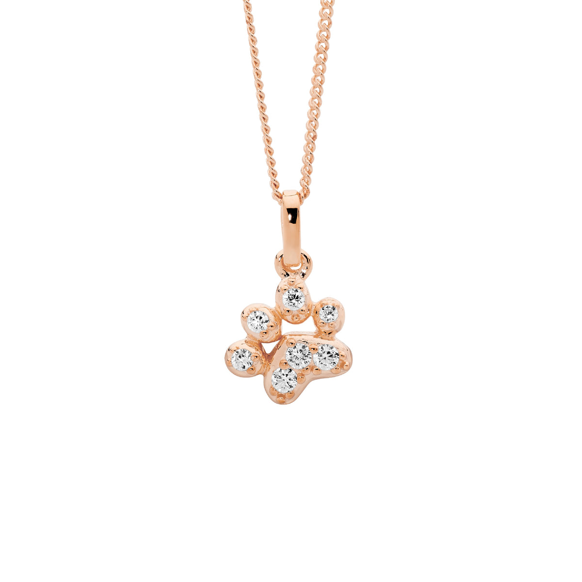 Rose Gold Plated Sterling Silver Cubic Zirconia Pendant