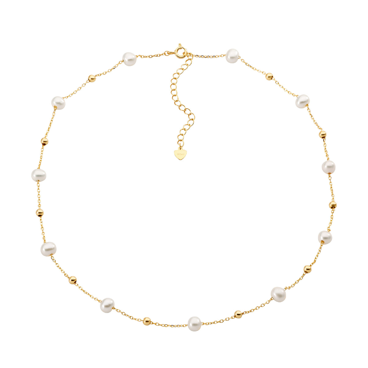 Gold Plated Sterling Silver Pearl Necklace