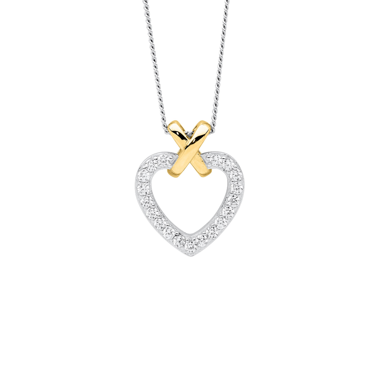 Gold Plated Sterling Silver Cubic Zirconia Pendant