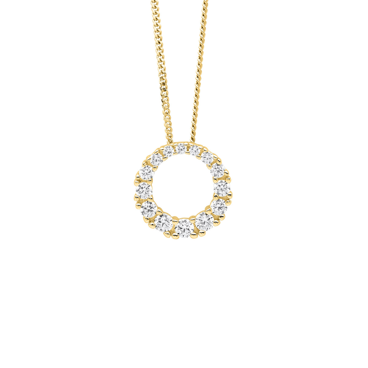 Gold Plated Sterling Silver Cubic Zirconia Pendant