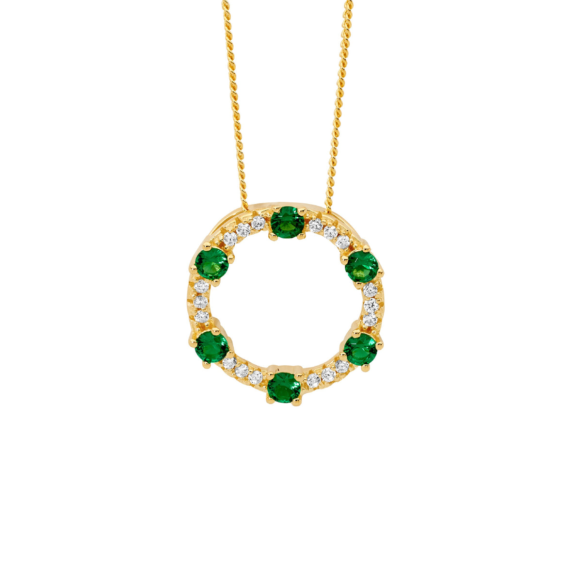 Gold Plated Sterling Silver Cubic Zirconia Pendant