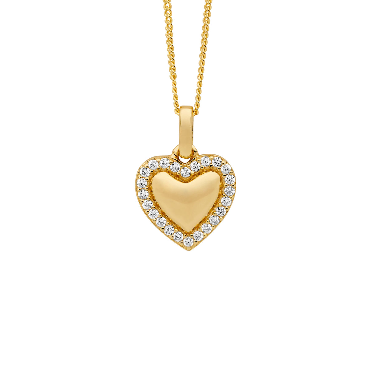 Gold Plated Sterling Silver Cubic Zirconia Pendant