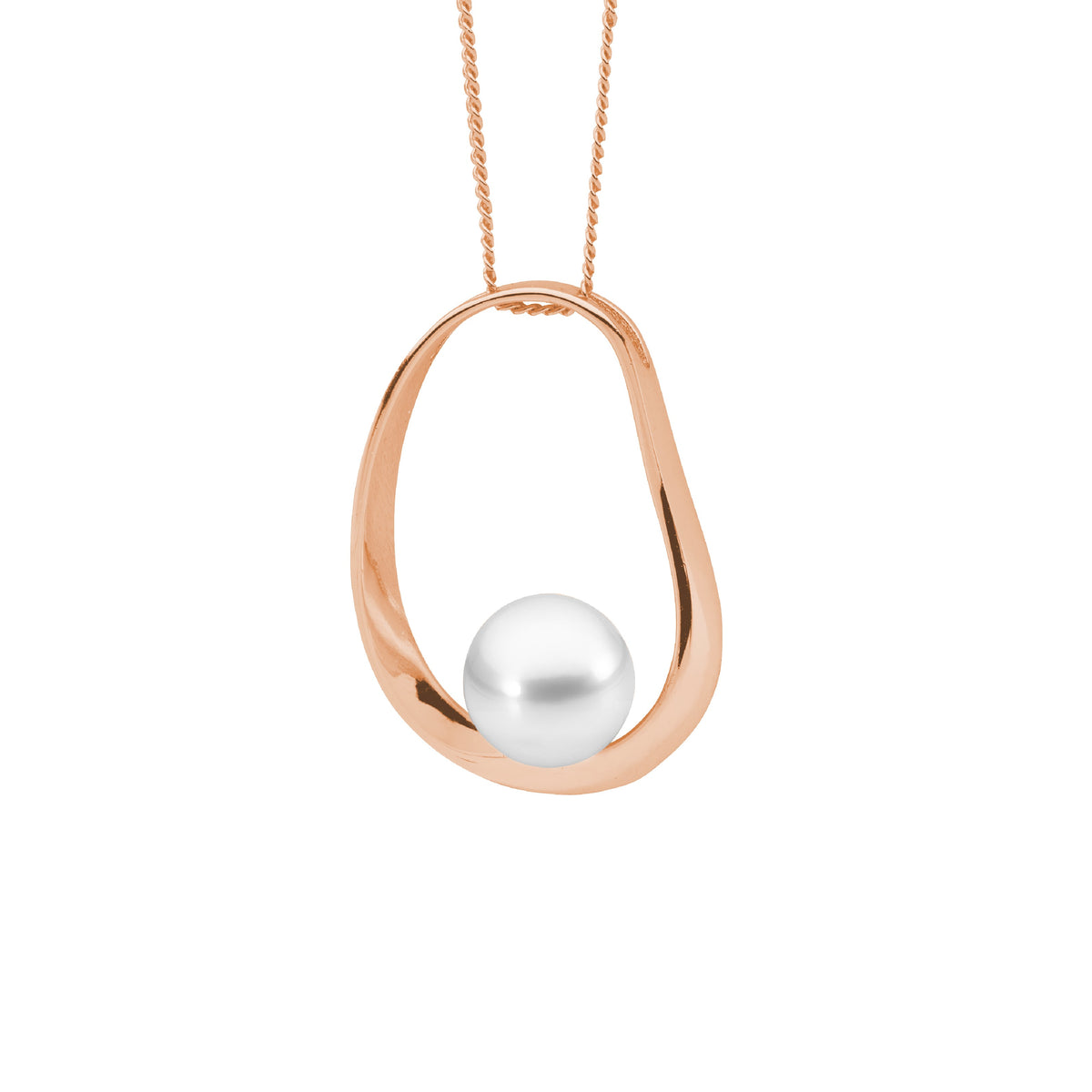 Rose Gold Plated Sterling Silver Pearl Pendant