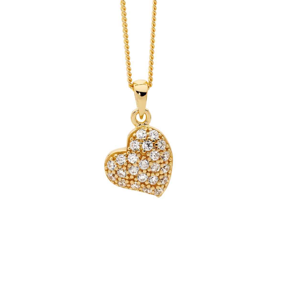 Gold Plated Sterling Silver Cubic Zirconia Pendant