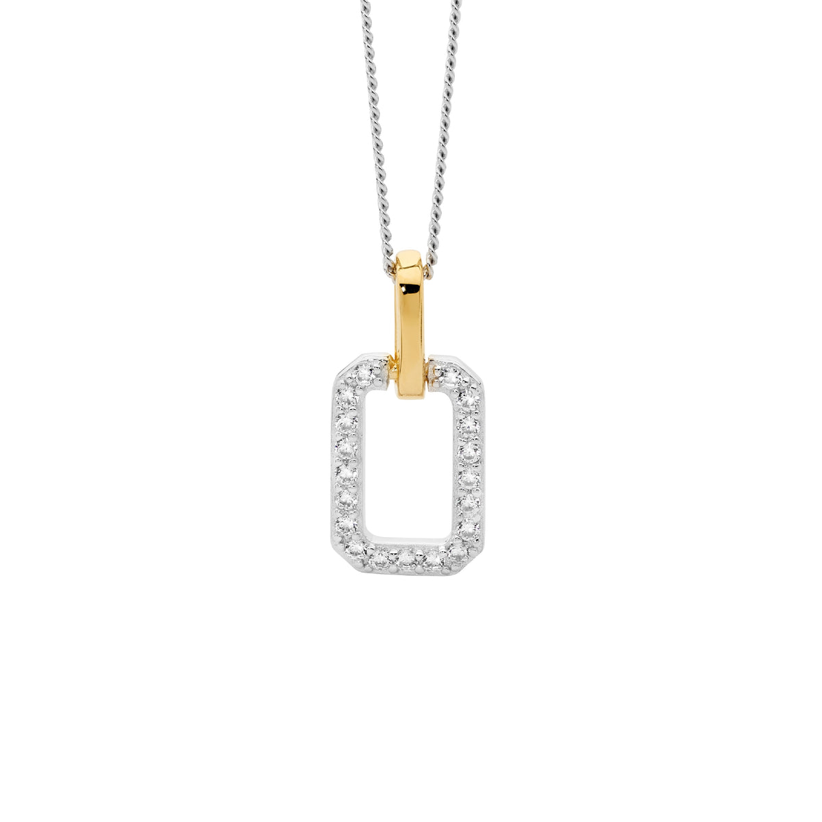Gold Plated Sterling Silver Cubic Zirconia Pendant
