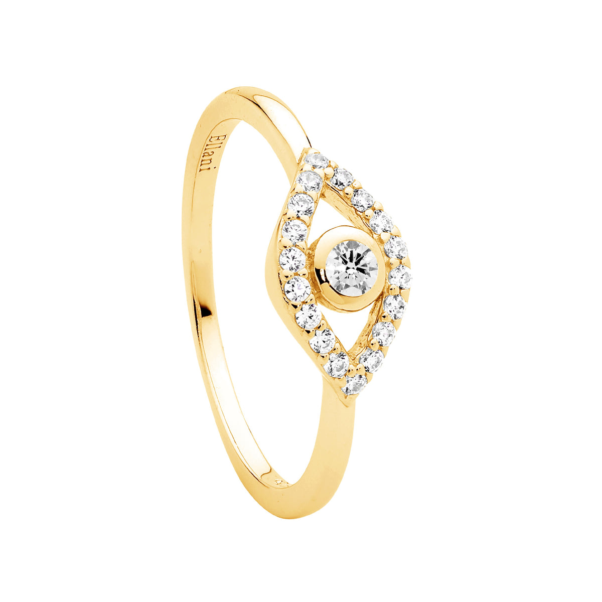 Gold Plated Sterling Silver Cubic Zirconia Ring
