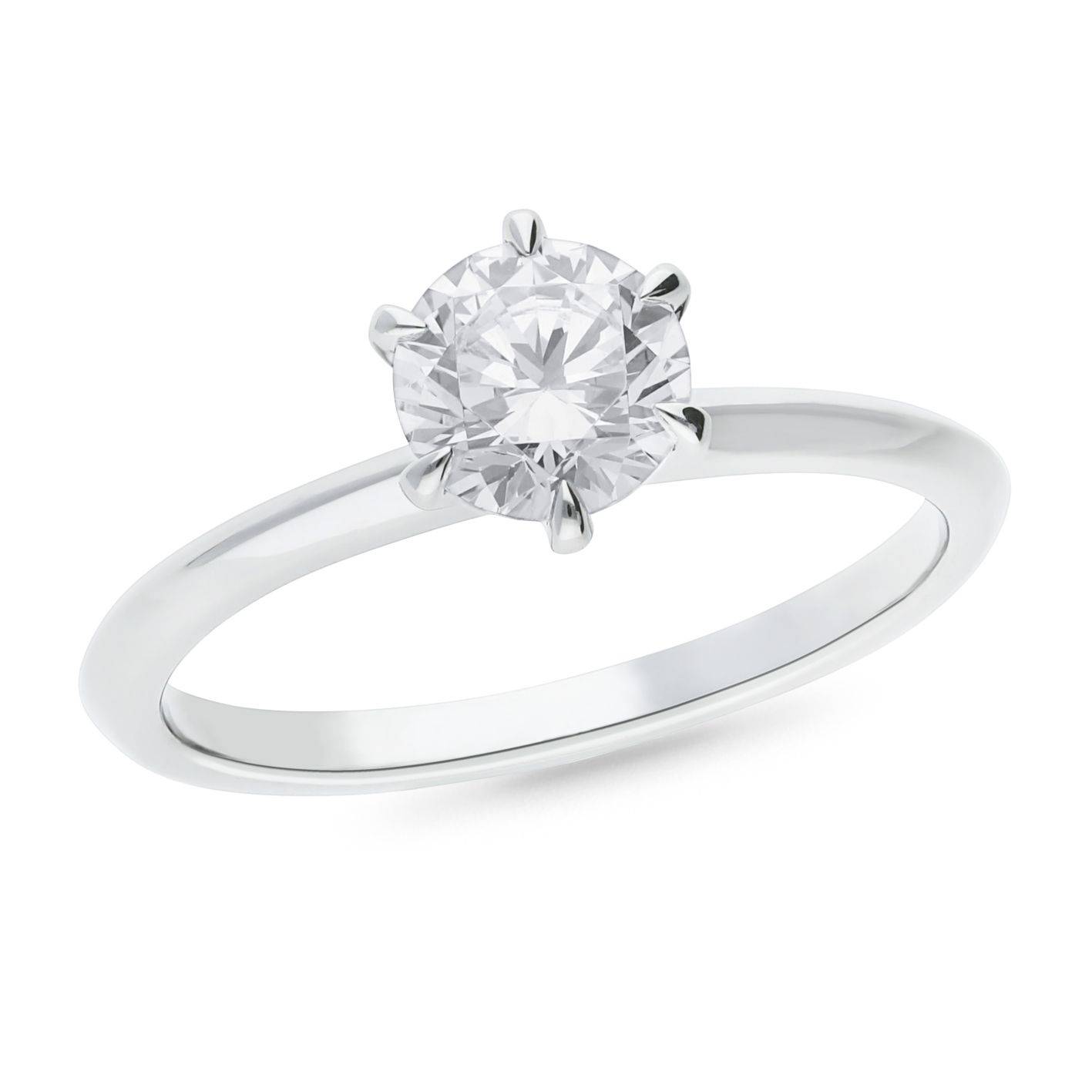 Round brilliant lab grown diamond engagement ring