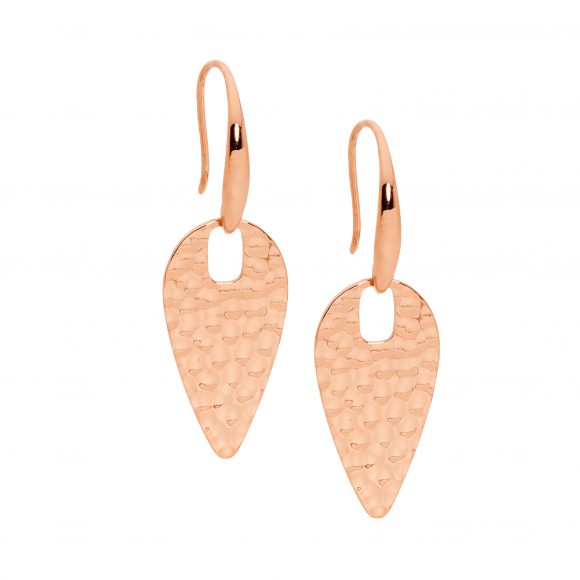 Rose Gold Plated Stainless Steel Drop Earrings