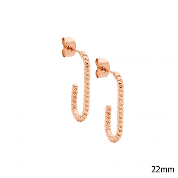 Rose Gold Plated Stainless Steel Hoop Earrings
