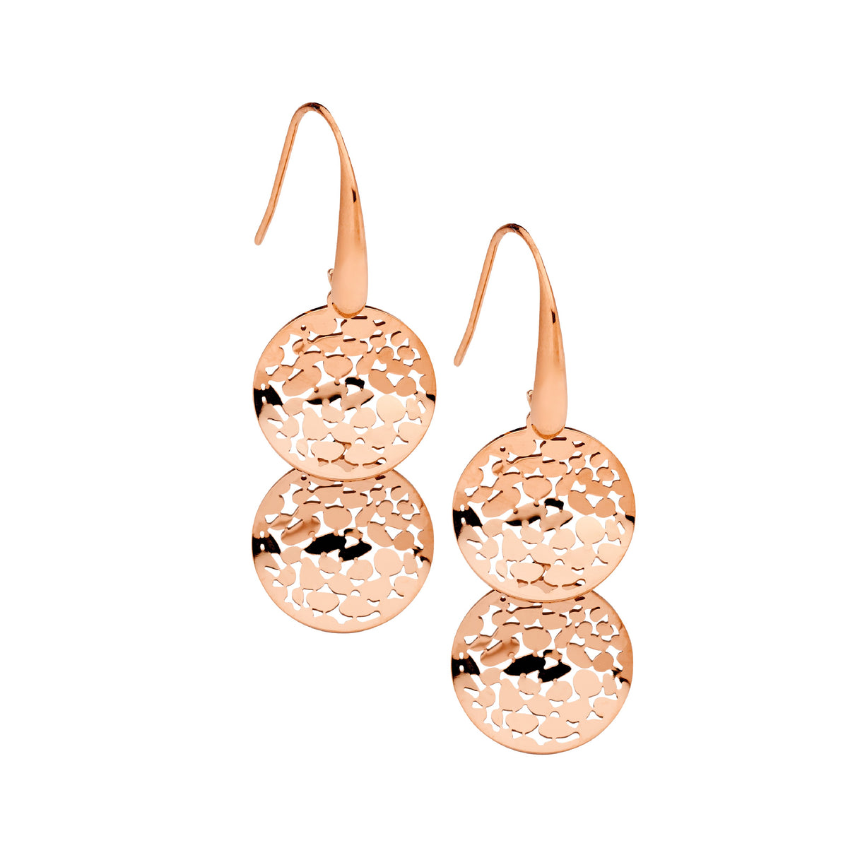 Rose Gold Plated Stainless Steel Drop Earrings