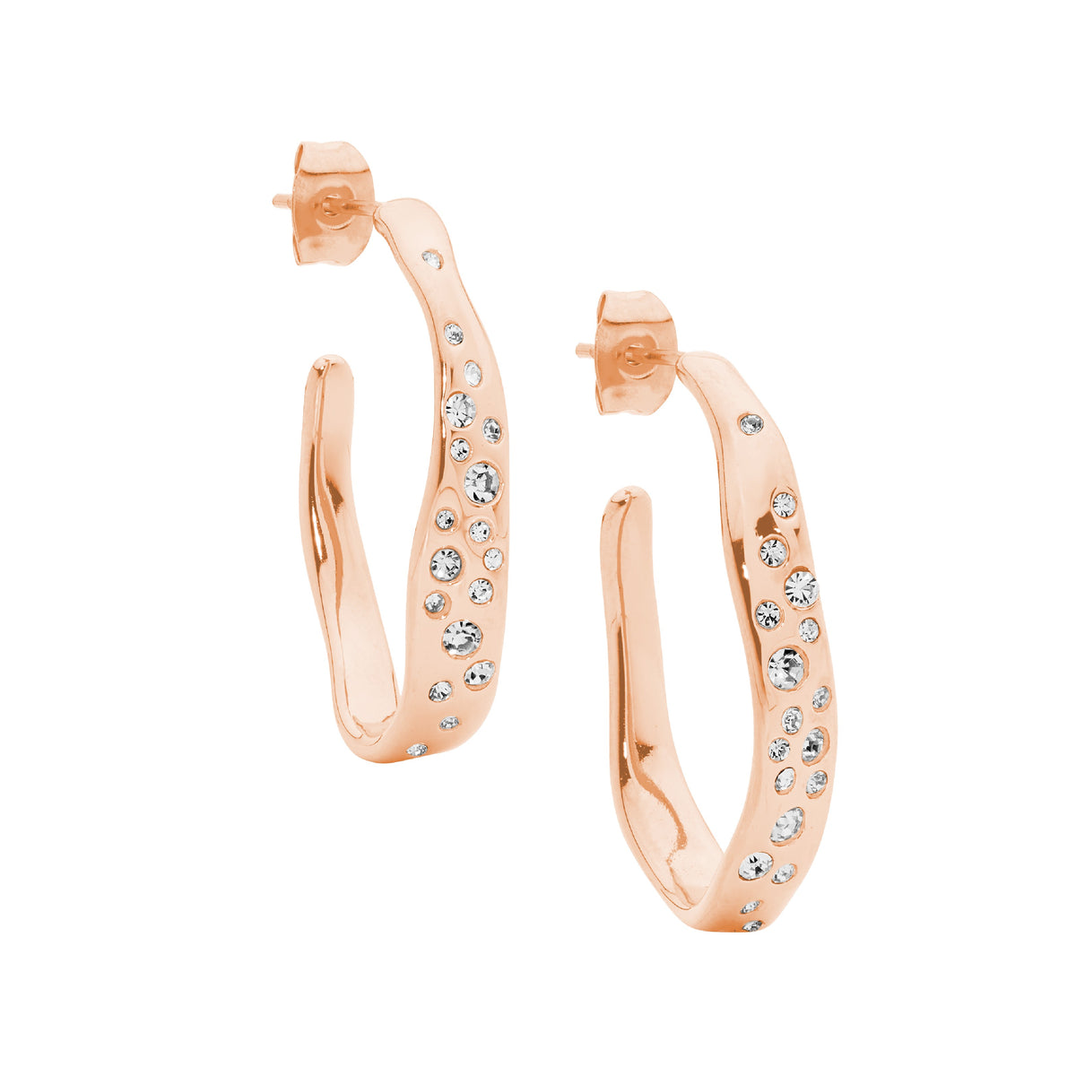 Rose Gold Plated Stainless Steel Hoop Earrings