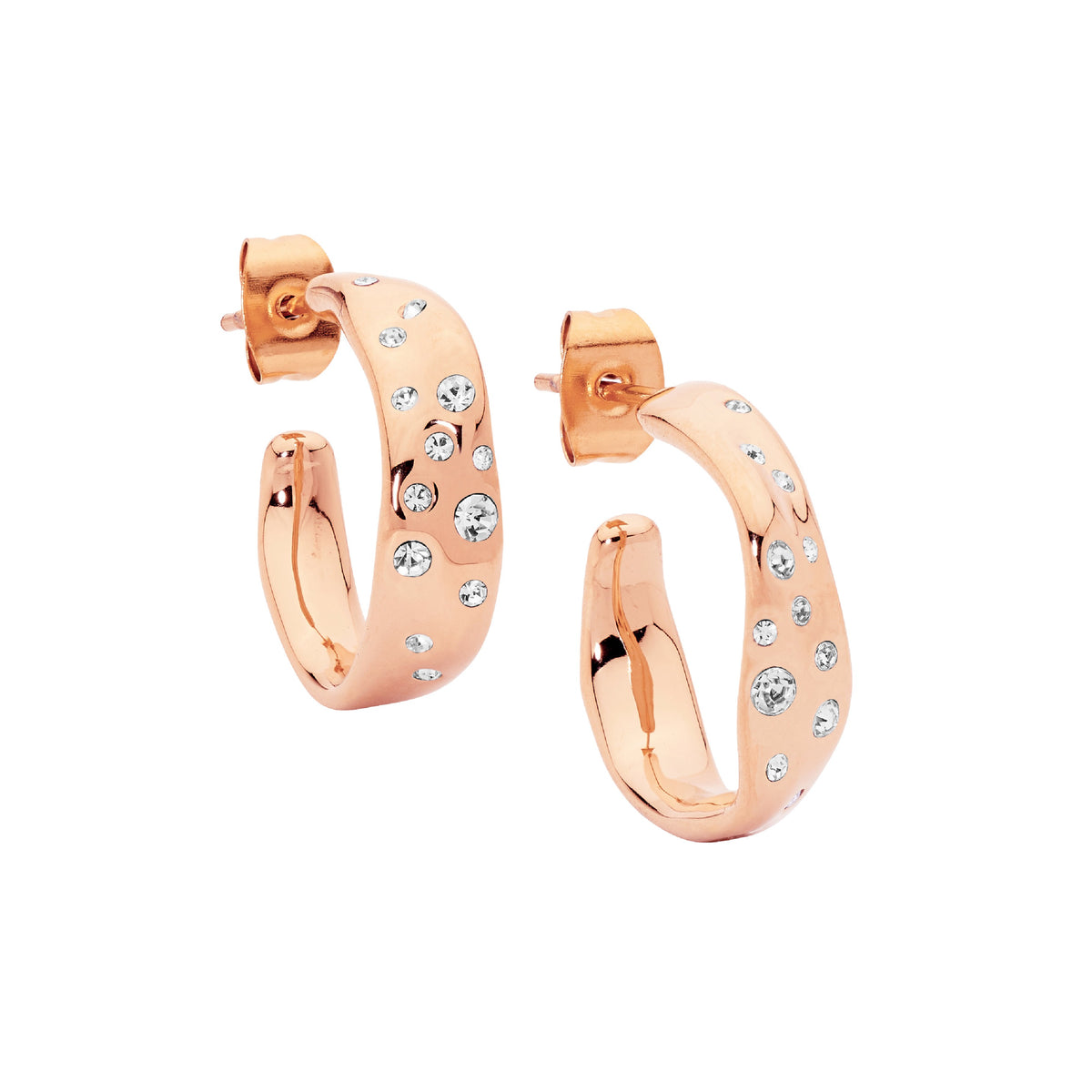 Rose Gold Plated Stainless Steel Hoop Earrings