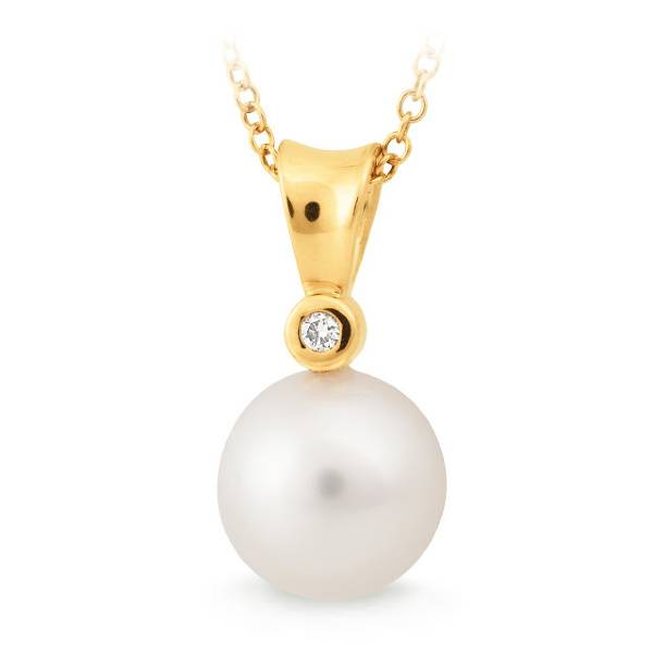 South sea pearl & diamond drop pendant