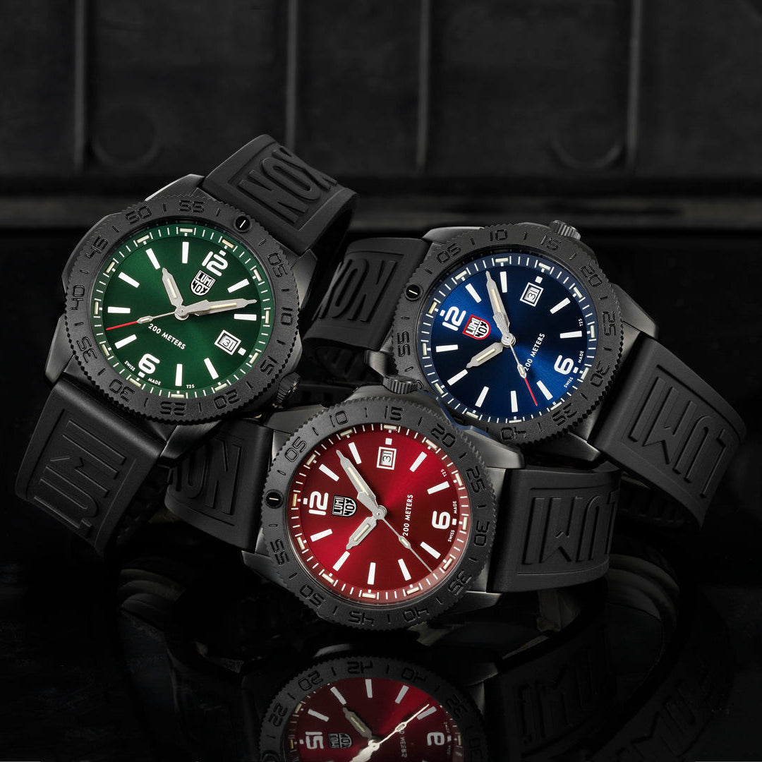 Luminox Pacific Diver Green Dial Black Steel 44mm Watch - XS.3137.B