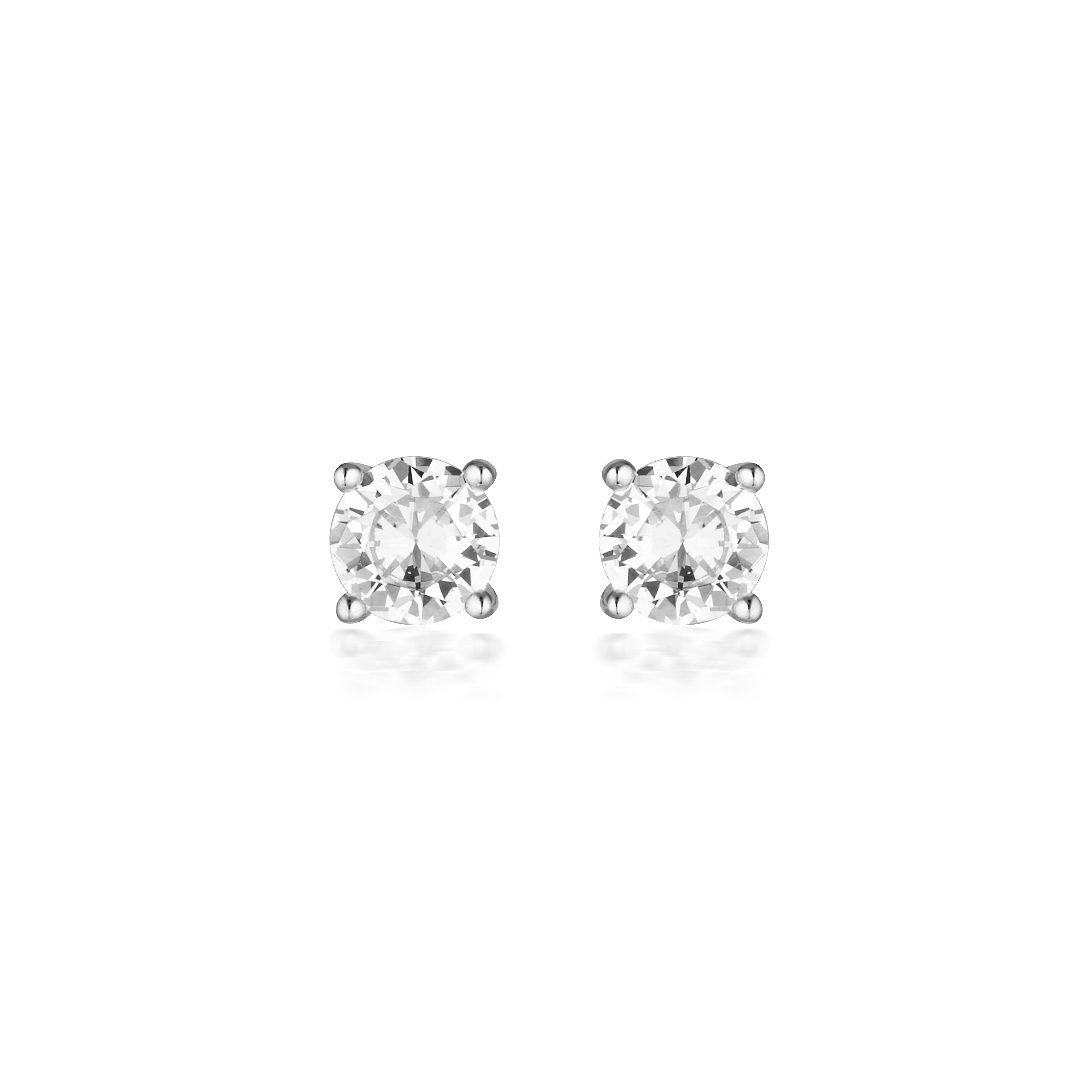 Round Brilliant Cut Studs 1ct in White Gold