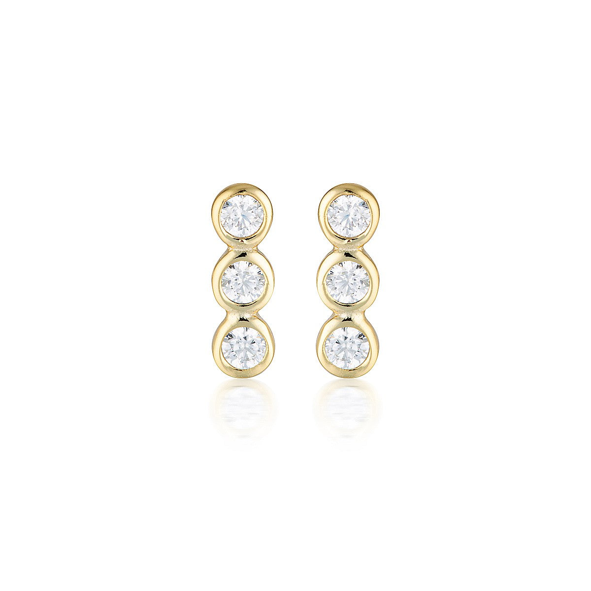 Trio Stud Earring Gold