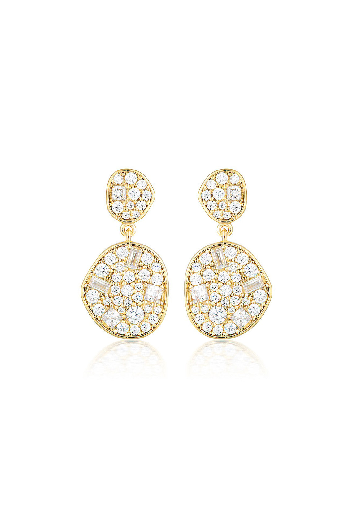 Anna Mosaic Gold Drop Earring