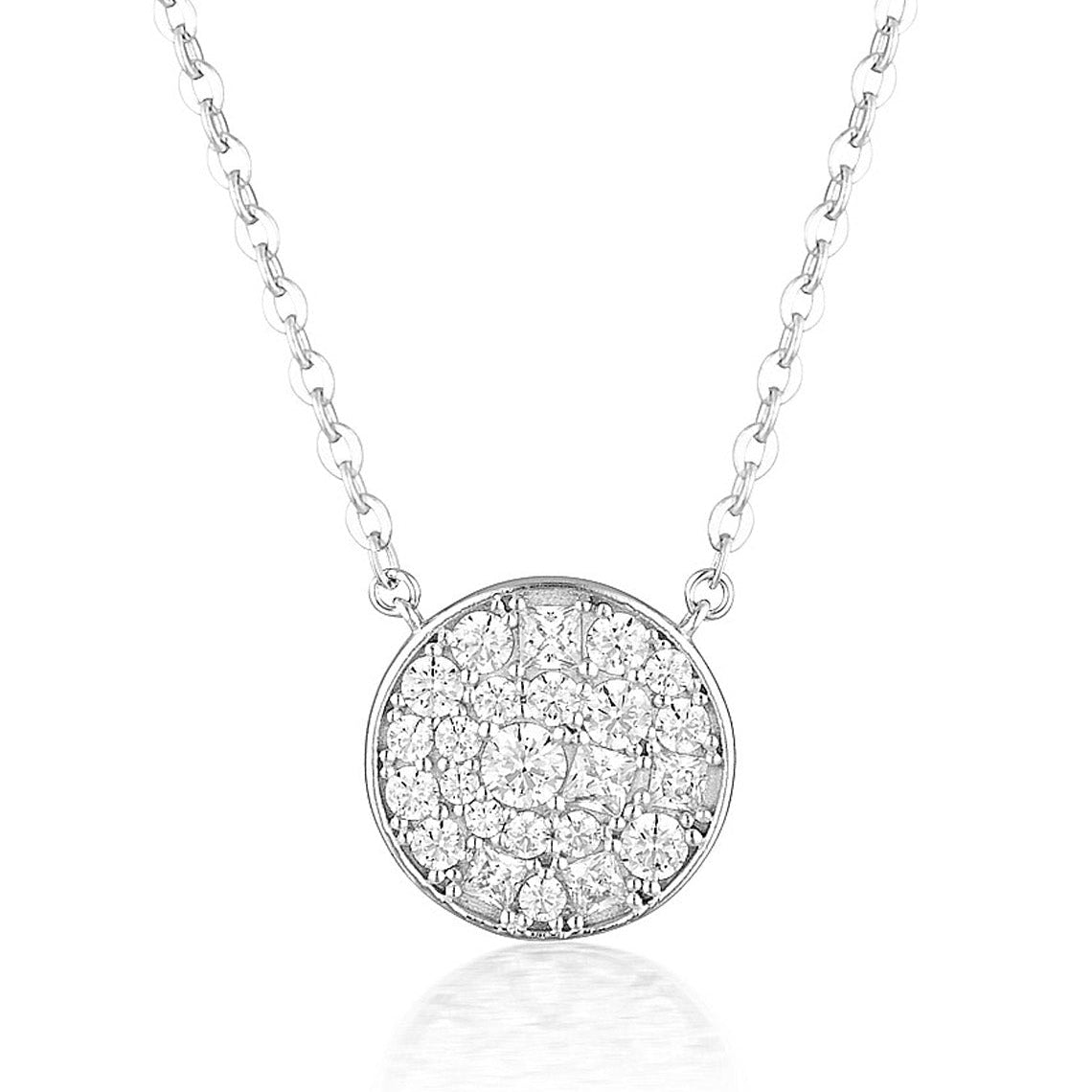 Mosaic Disc Silver Pendant