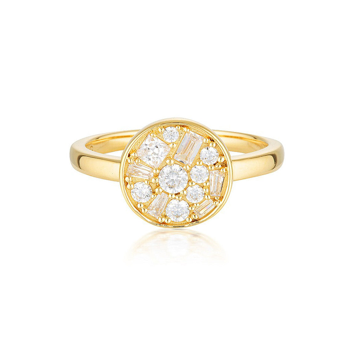 Mosaic Disc Gold Ring