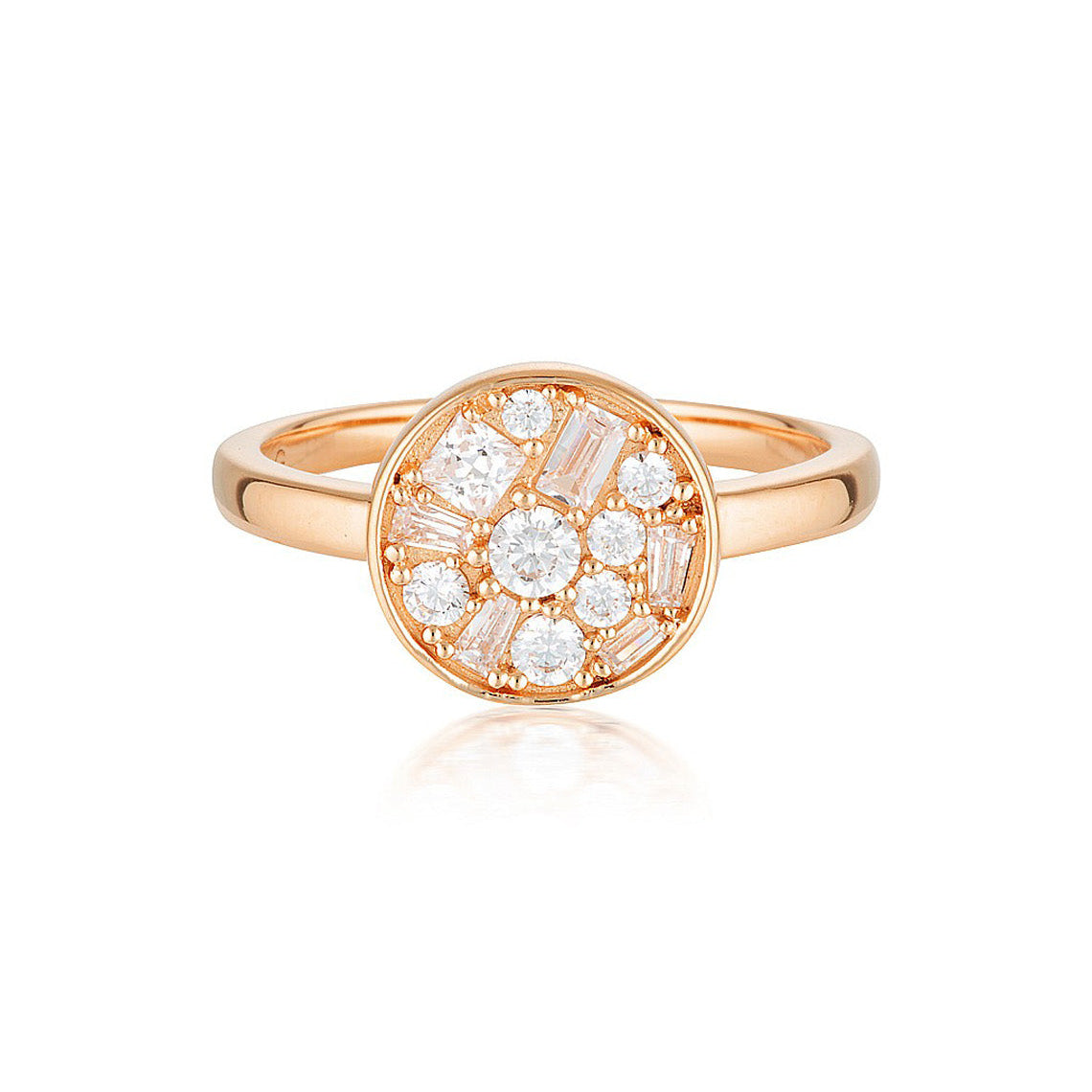 Mosaic Disc Rose Gold Ring