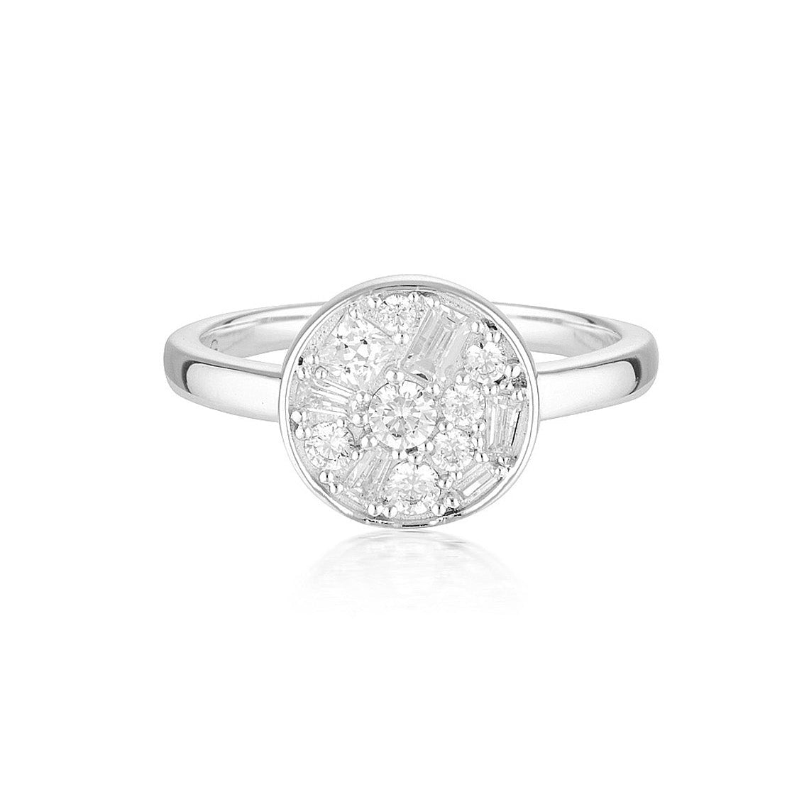 Mosaic Disc Silver Ring