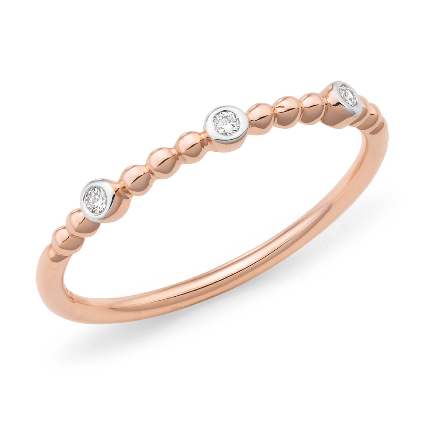 Rose gold bezel set diamond ring
