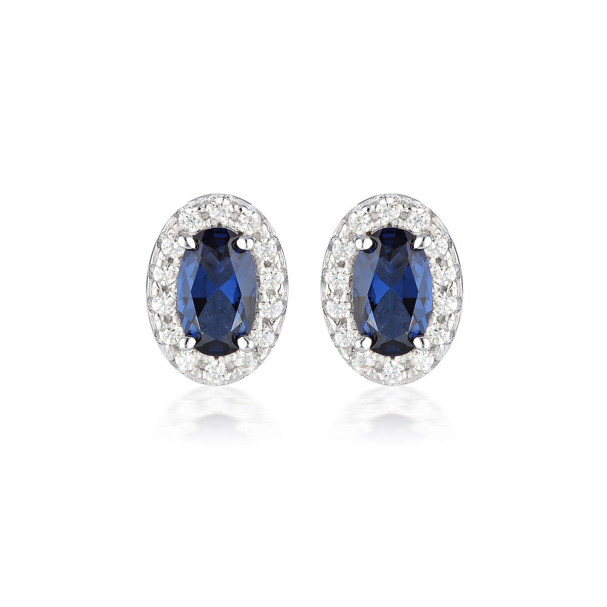 Aurora Glow Earrings Silver/Sapphire