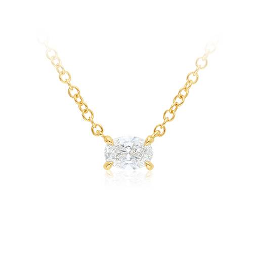 Oval cut lab grown diamond pendant