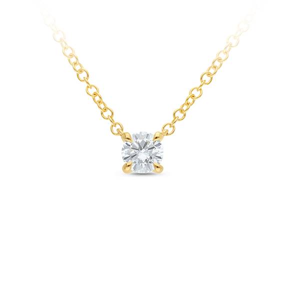 Round brilliant cut lab grown diamond pendant