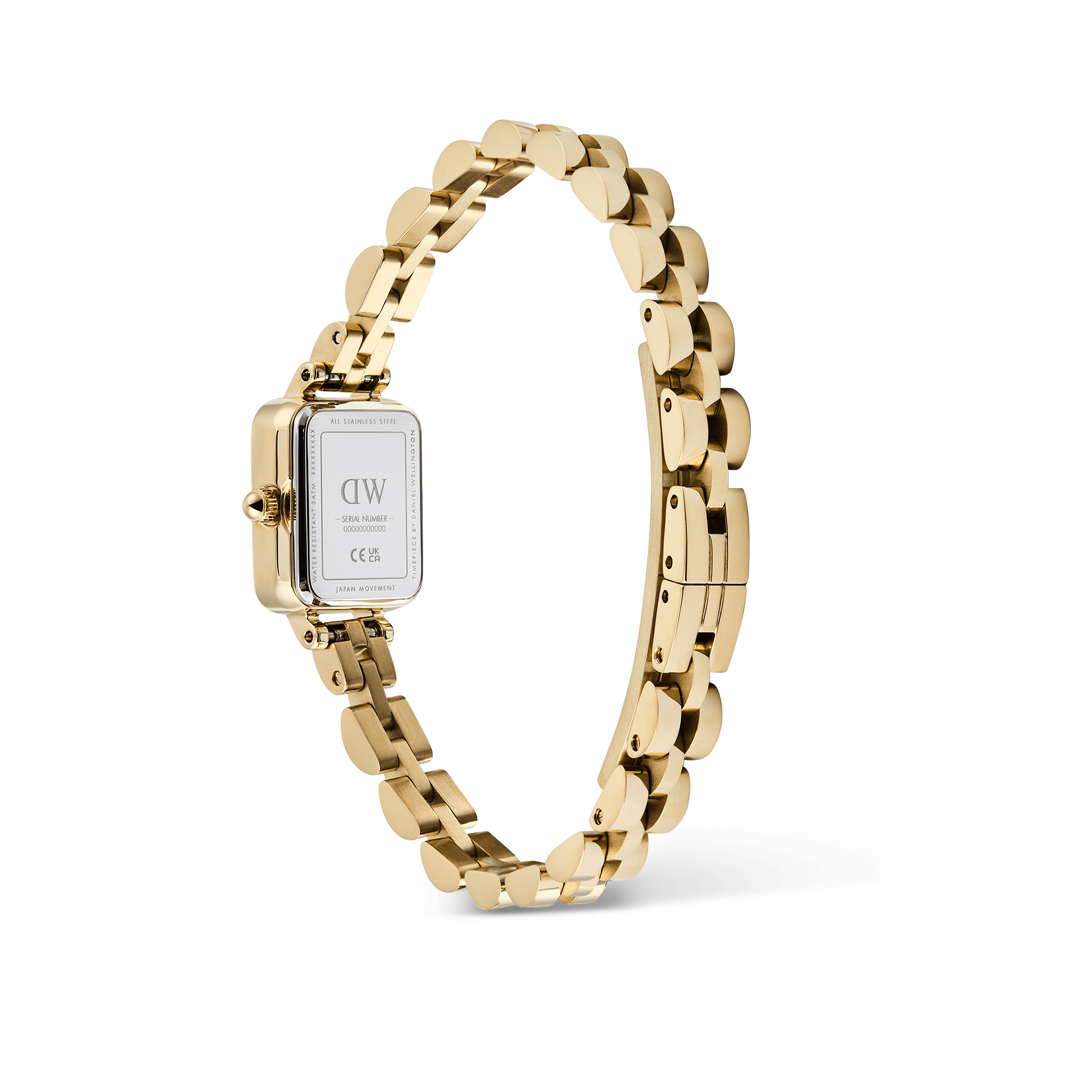 Daniel Wellington Quadro Mini Arch 3-link Onyx Sunray Gold
