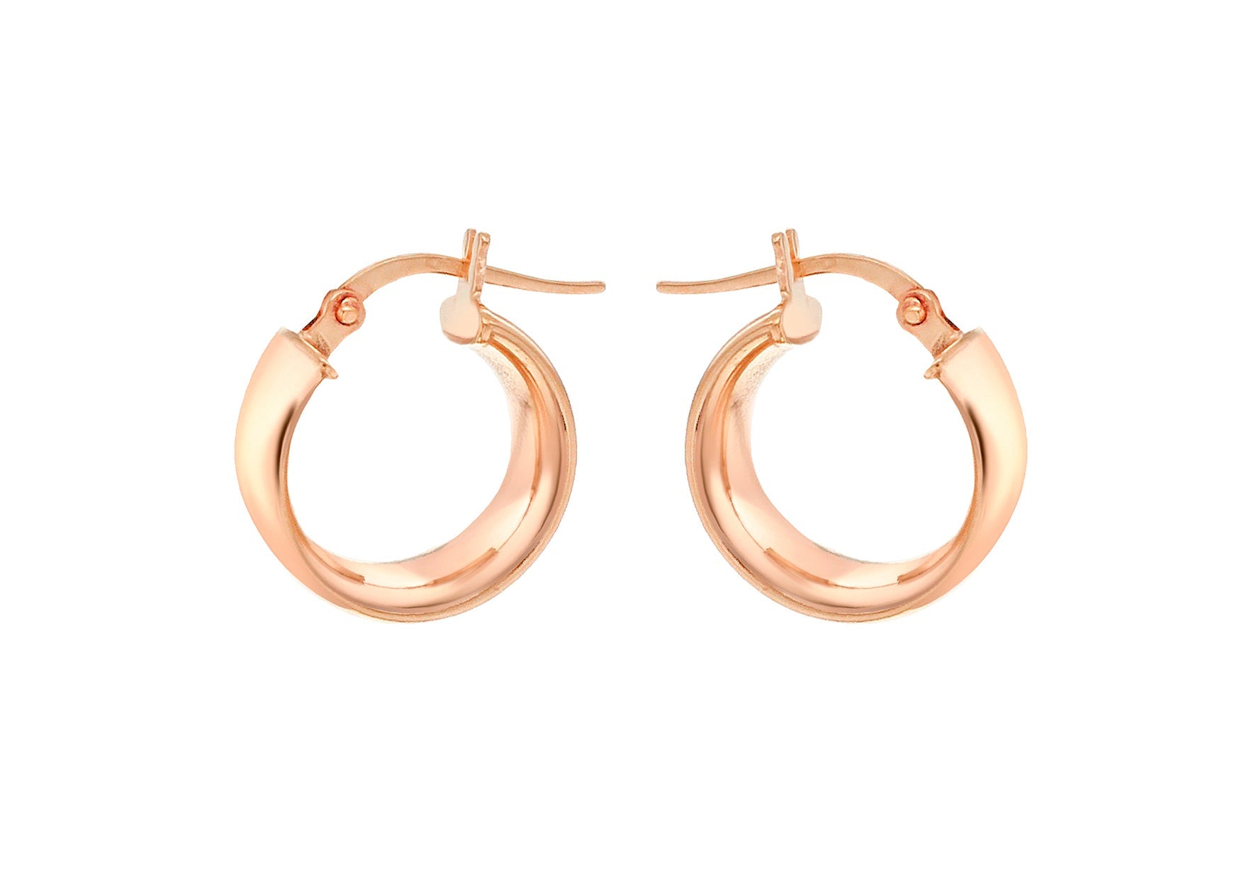 9ct Rose Gold 6mm Band 14mm Creole Earrings