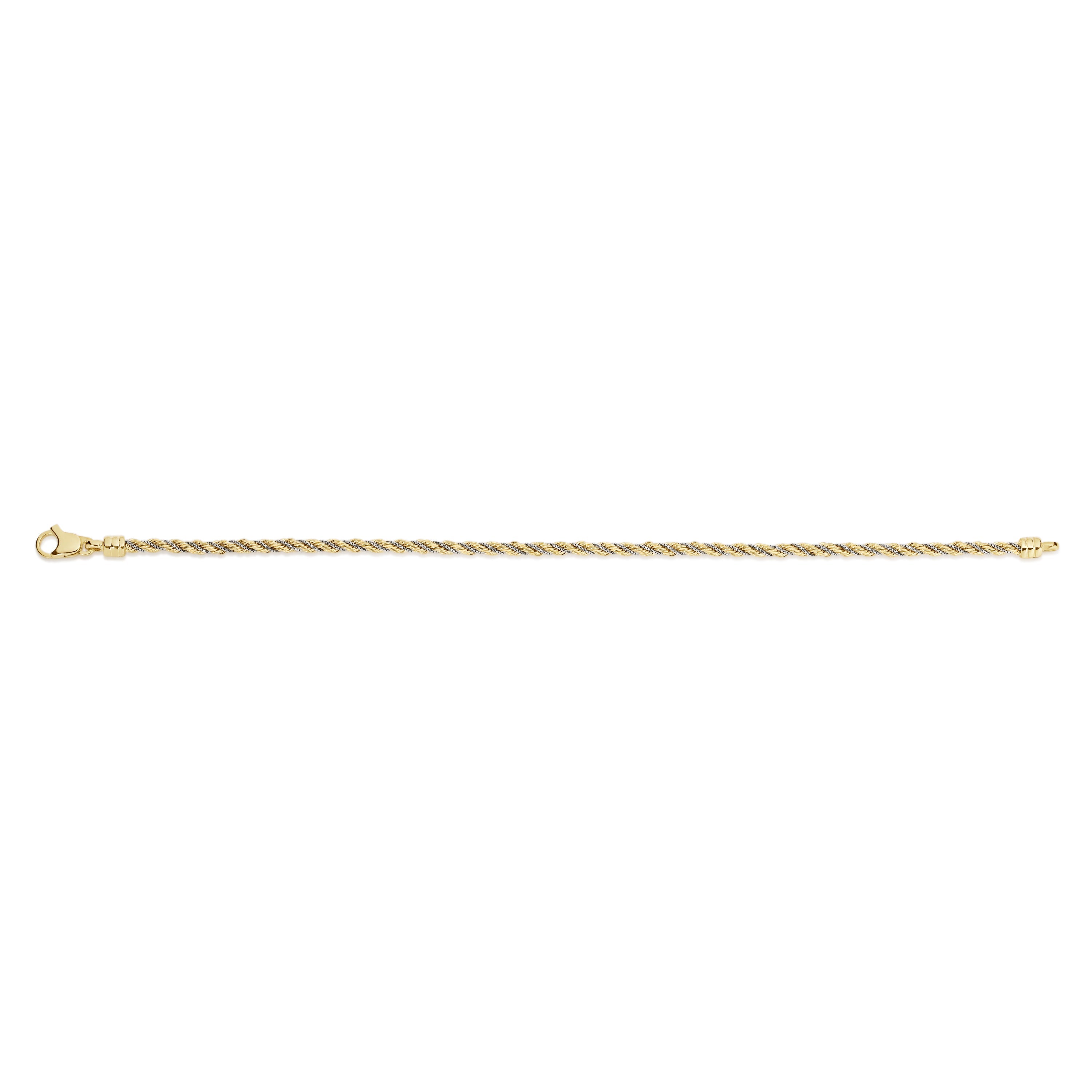 9ct 2 tone rope bracelet