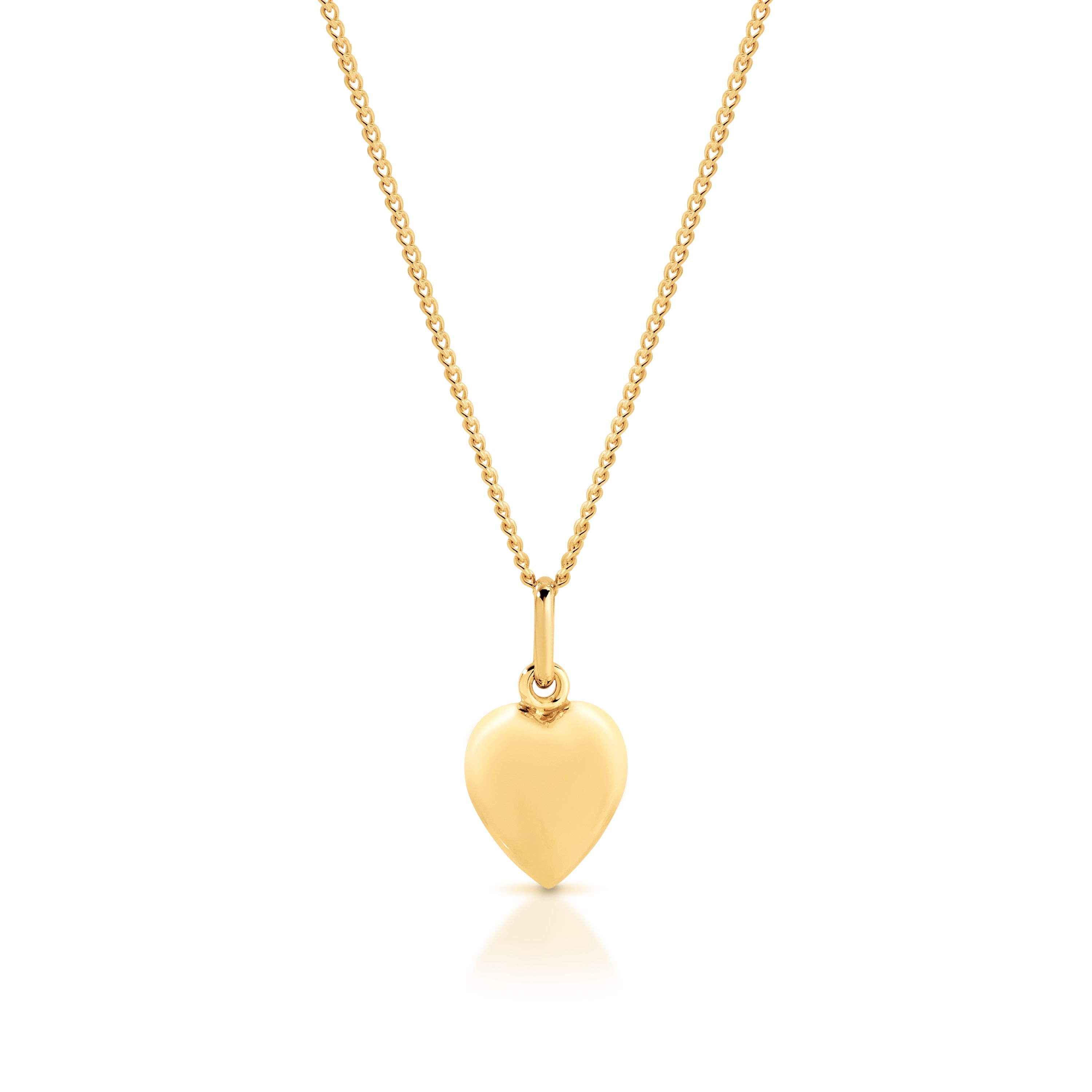 9ct gold puffed heart pendant