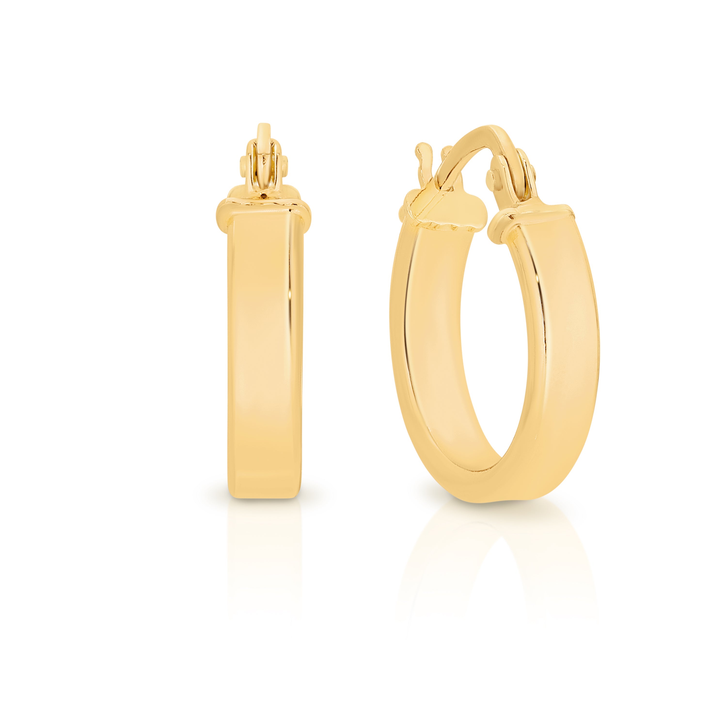 9ct square polished hoops 10mm