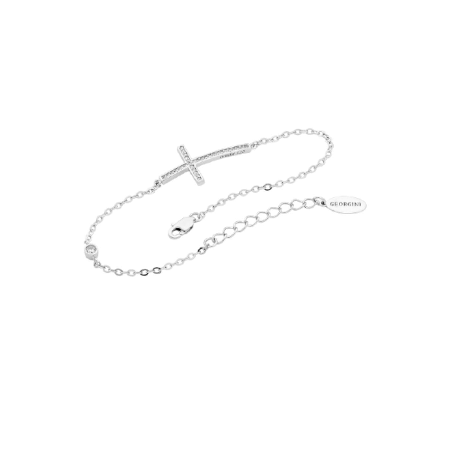 Georgini - Sterling Silver Cubic Zirconia Cross Bracelet