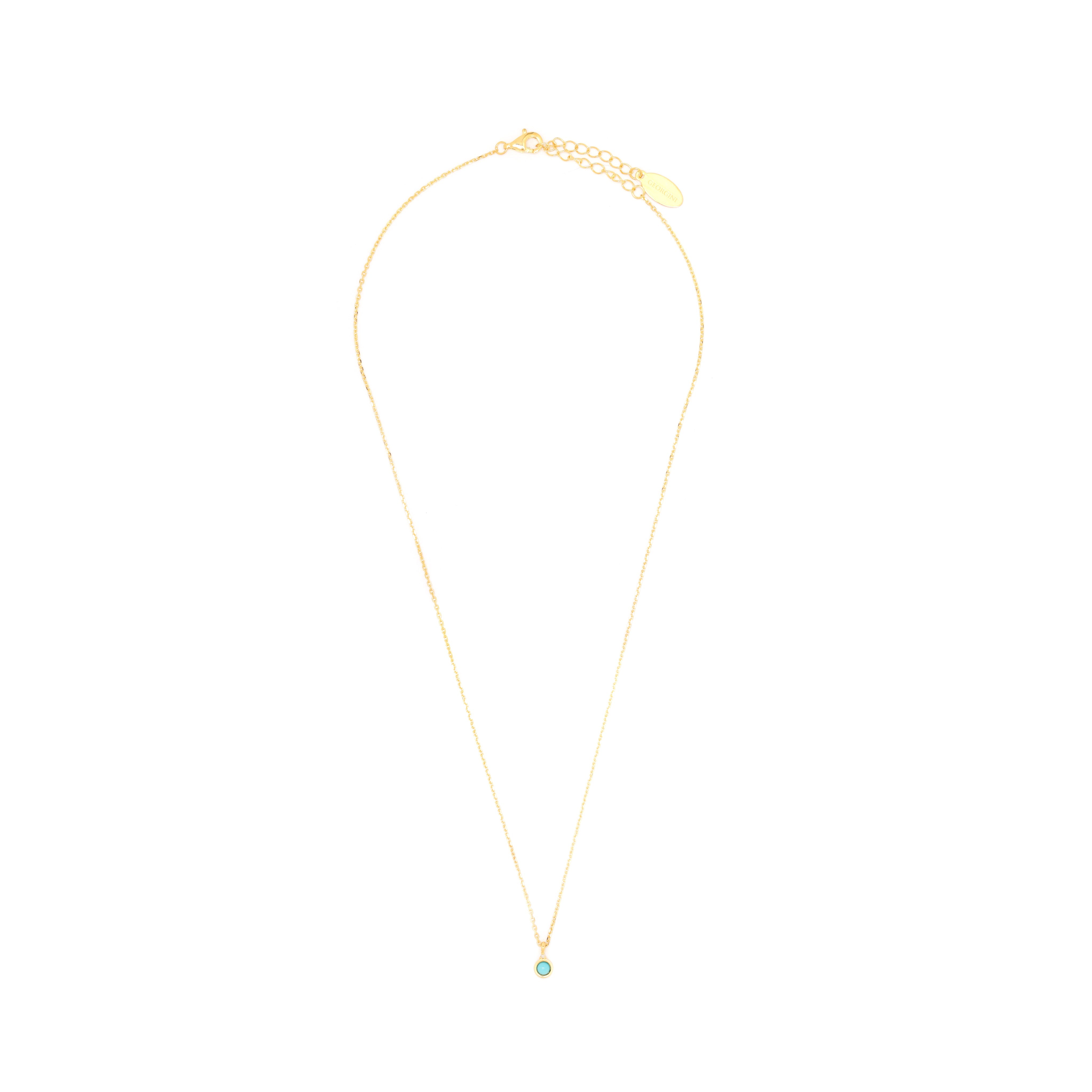 Diamonds by Georgini Natural Turquoise and Diamond December Pendant Gold