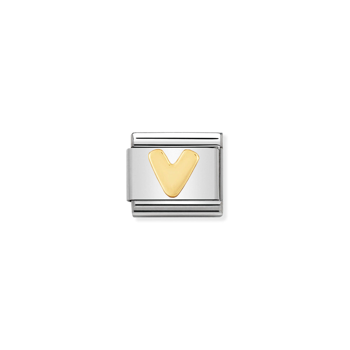 NOMINATION Composable Classic Link 030101/22 Letter V in 18ct Gold