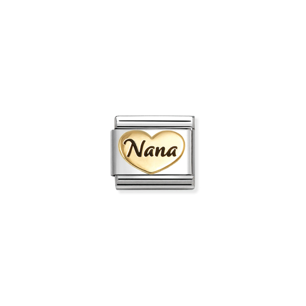 NOMINATION Composable Classic Link 030285/83 Nana Heart in 18ct Gold & Enamel