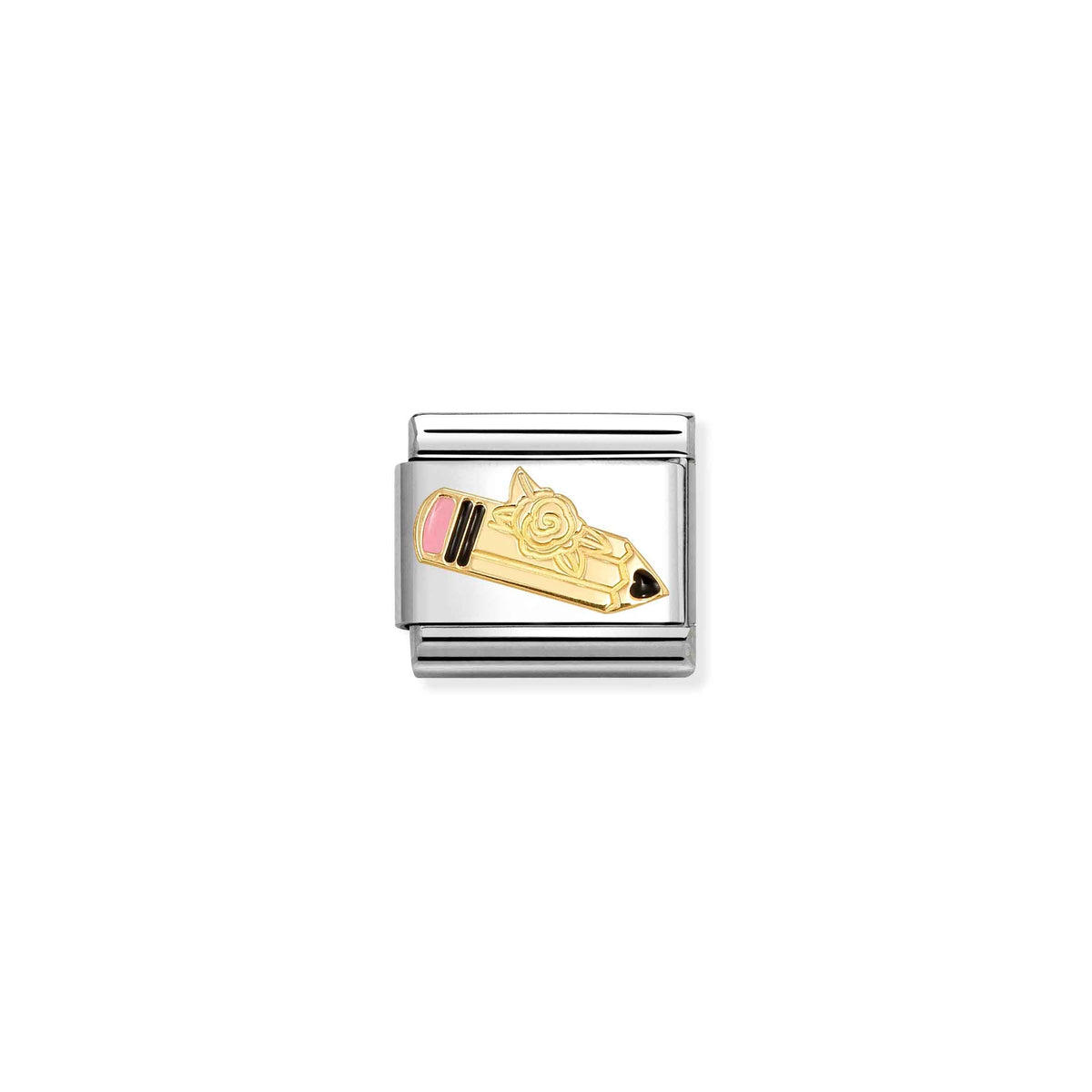 NOMINATION Composable Classic Link 030285/88 Pencil in 18ct Gold & Enamel