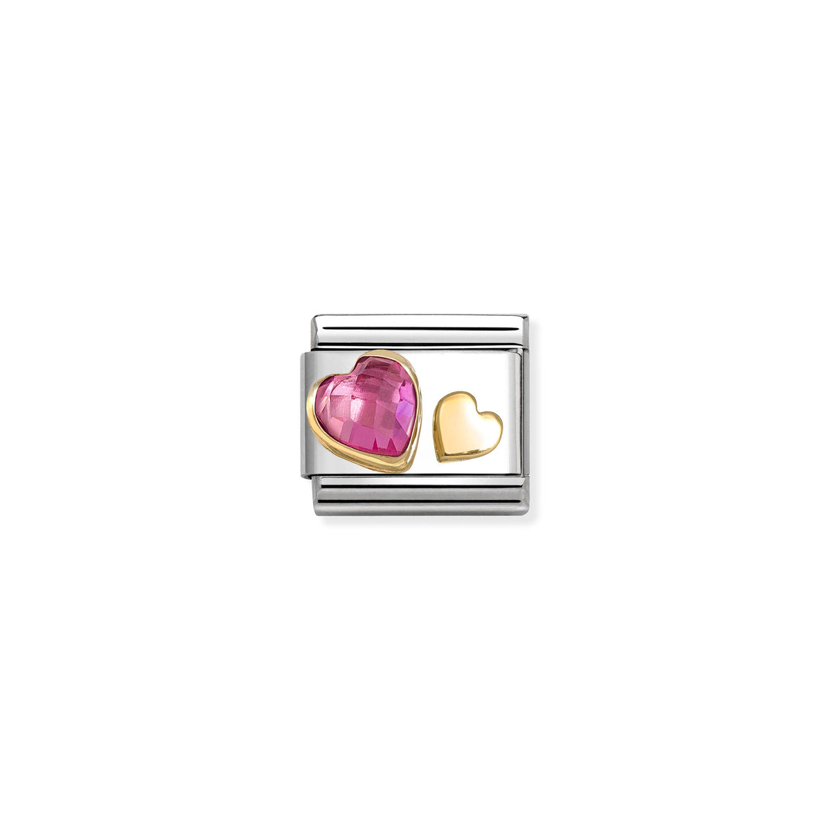 NOMINATION Composable Classic Link 030613/09 Dk Pink Heart in 18ct Gold