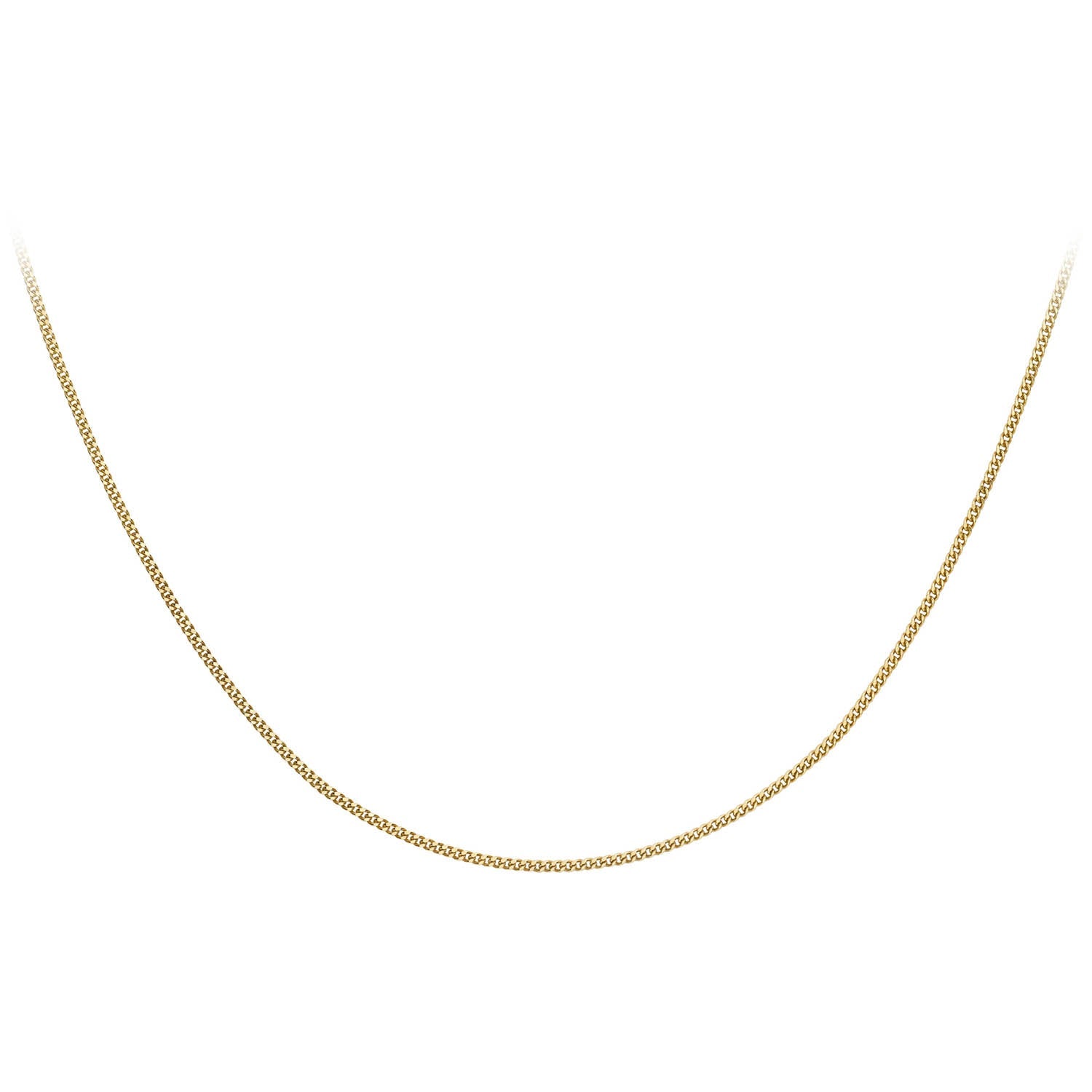9ct Yellow Gold 40 Diamond Cut Curb Chain 41cm