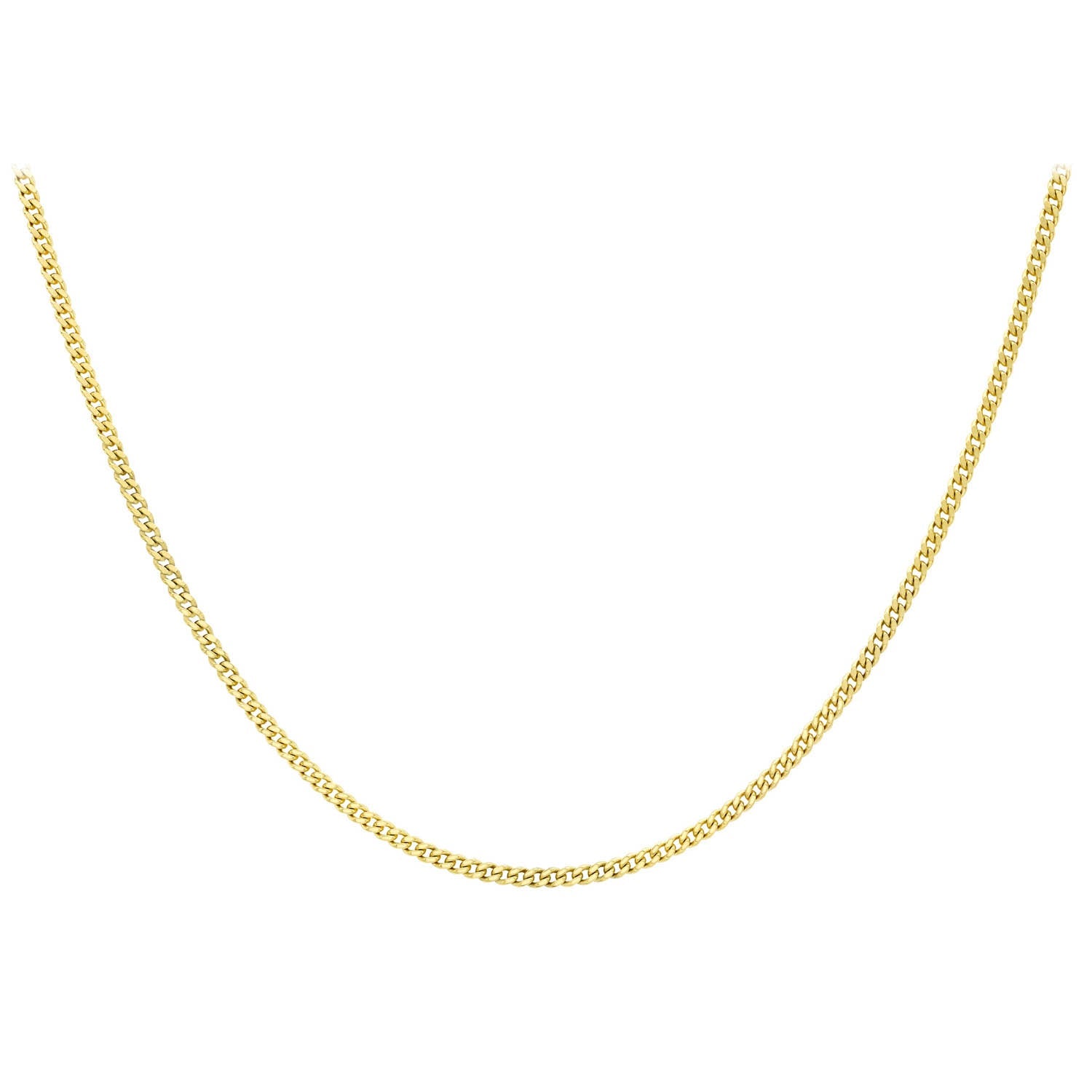 9ct Yellow Gold 40 Diamond Cut Curb Chain 46cm